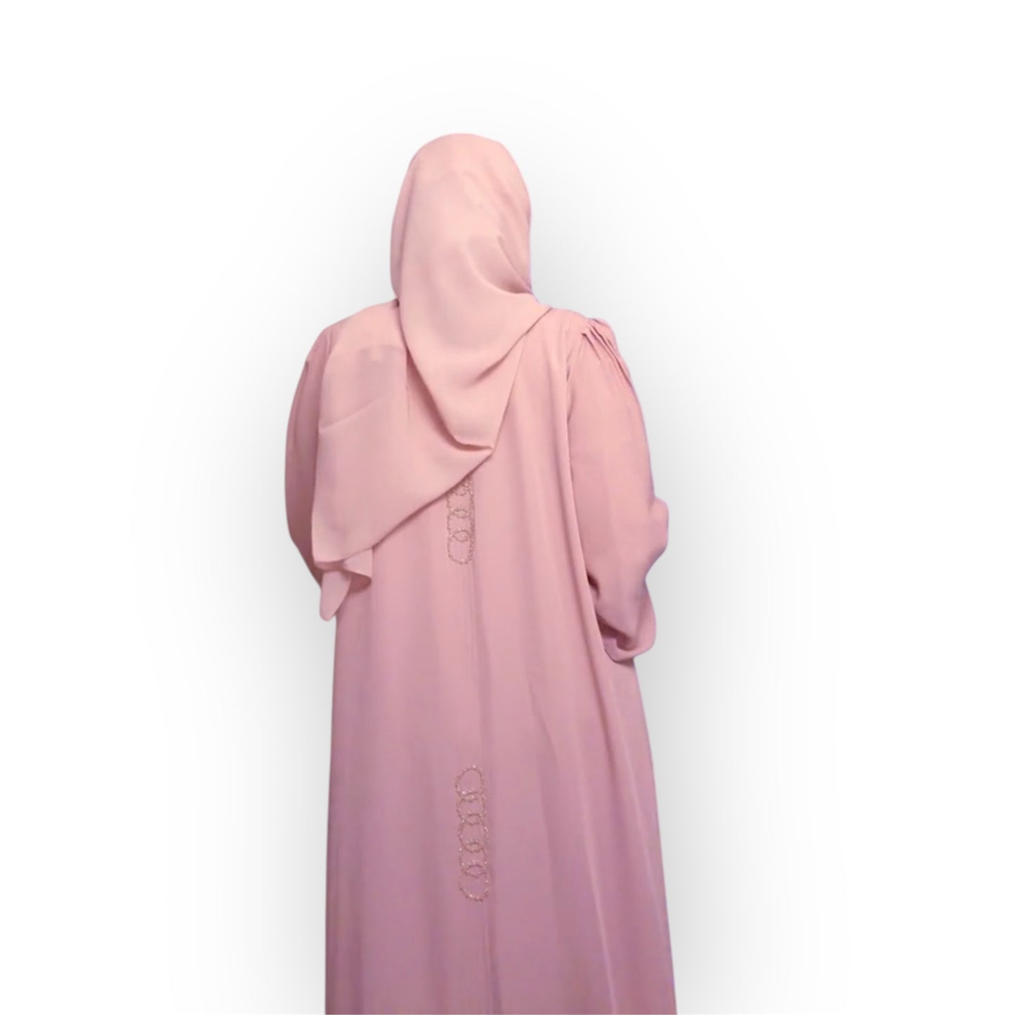 This elegant abaya features a soft flowing wave-inspired print, designed for a graceful and modest look.
Crafted from lightweight, comfortable fabric and paired with a matching scarf for a complete outfit.