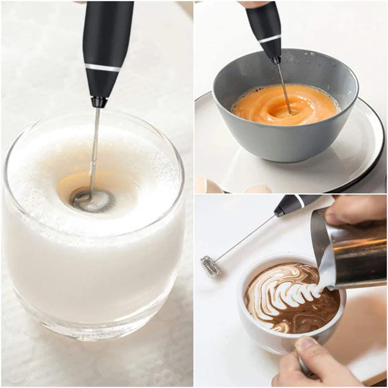 "Wireless Milk Frother & Handheld Blender, USB Mini Coffee Whisk Mixer"