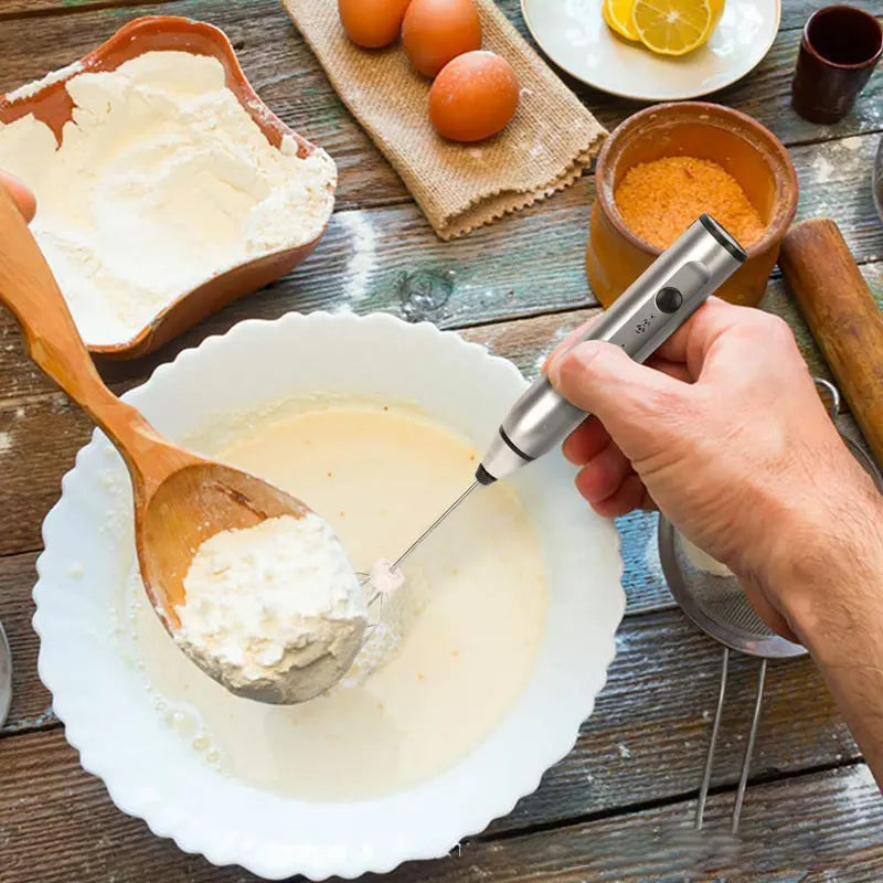 "Wireless Milk Frother & Handheld Blender, USB Mini Coffee Whisk Mixer"