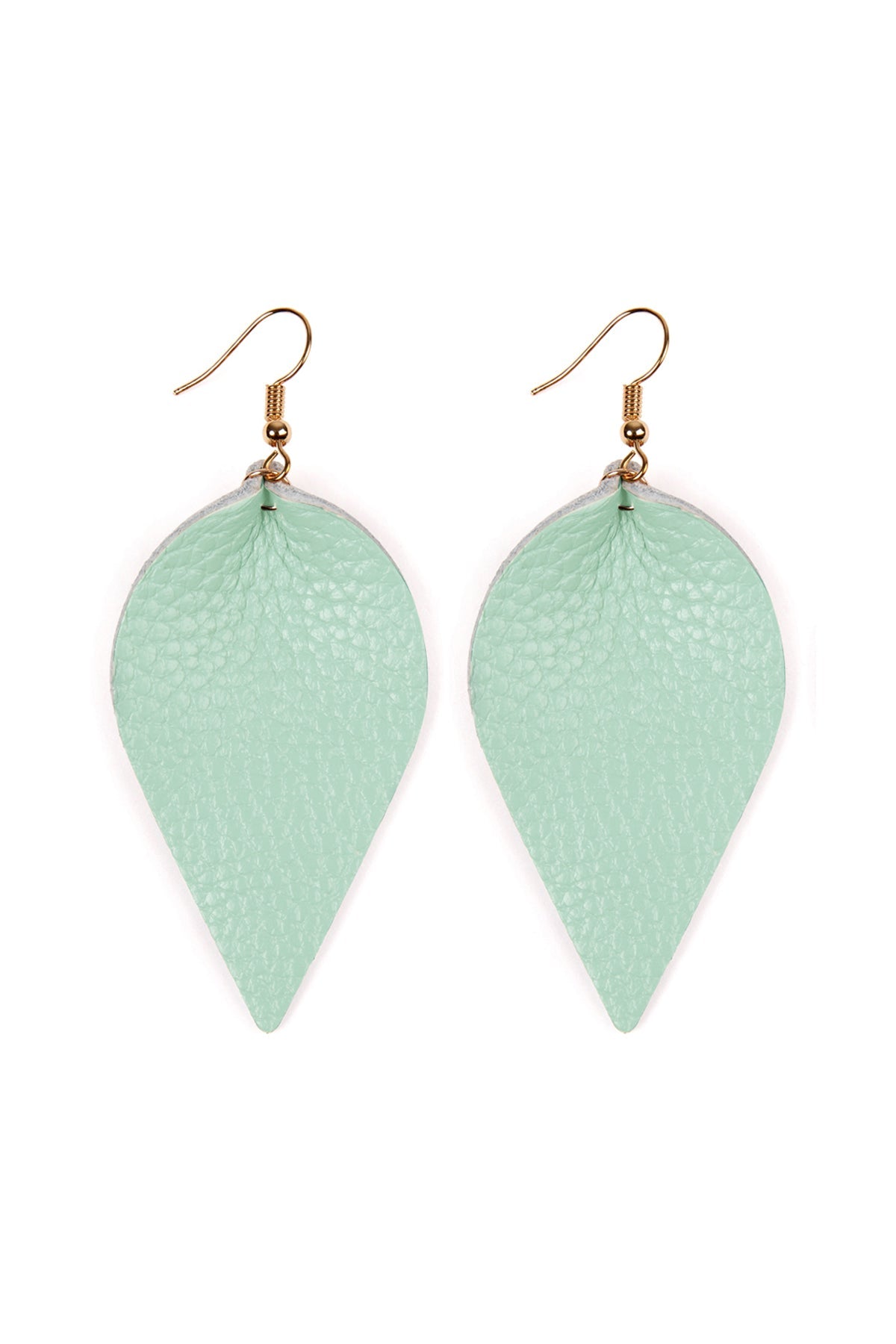 Teardrop Shape Pinched Leather Earrings
