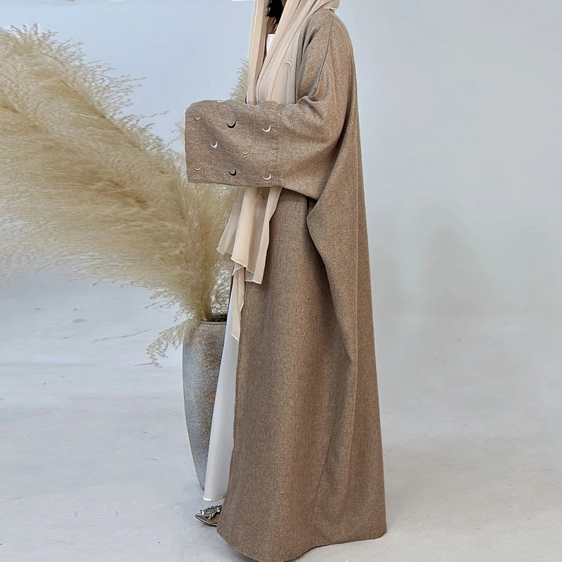 2025 Ramadan Khimar Abaya Saudi Arabia Turkey Islam Embroidery Moon Muslim Cardigan Dress Prayer Clothes Dresses For Women