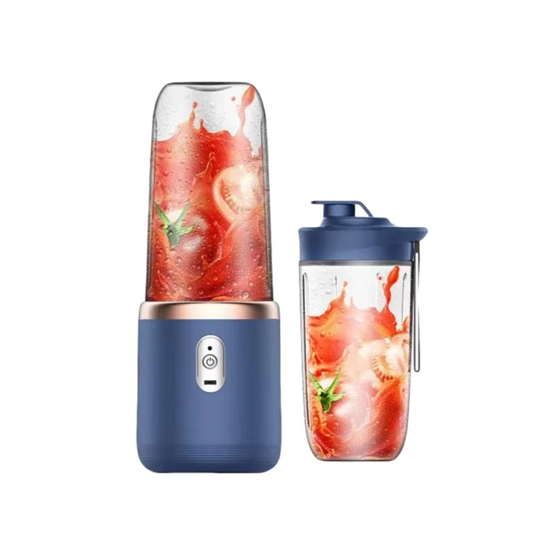 "Portable Electric Fruit Juicer - Double Cup USB Rechargeable Blender for Home Use"