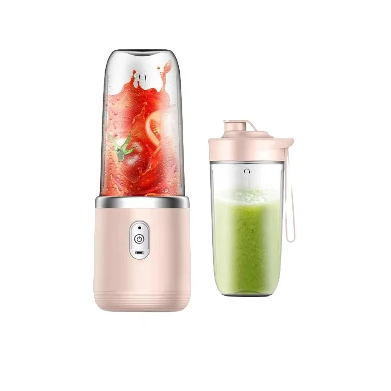 "Portable Electric Fruit Juicer - Double Cup USB Rechargeable Blender for Home Use"
