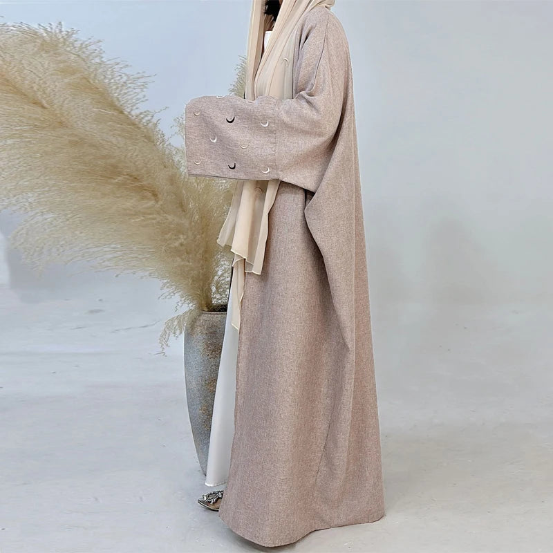 2025 Ramadan Khimar Abaya Saudi Arabia Turkey Islam Embroidery Moon Muslim Cardigan Dress Prayer Clothes Dresses For Women