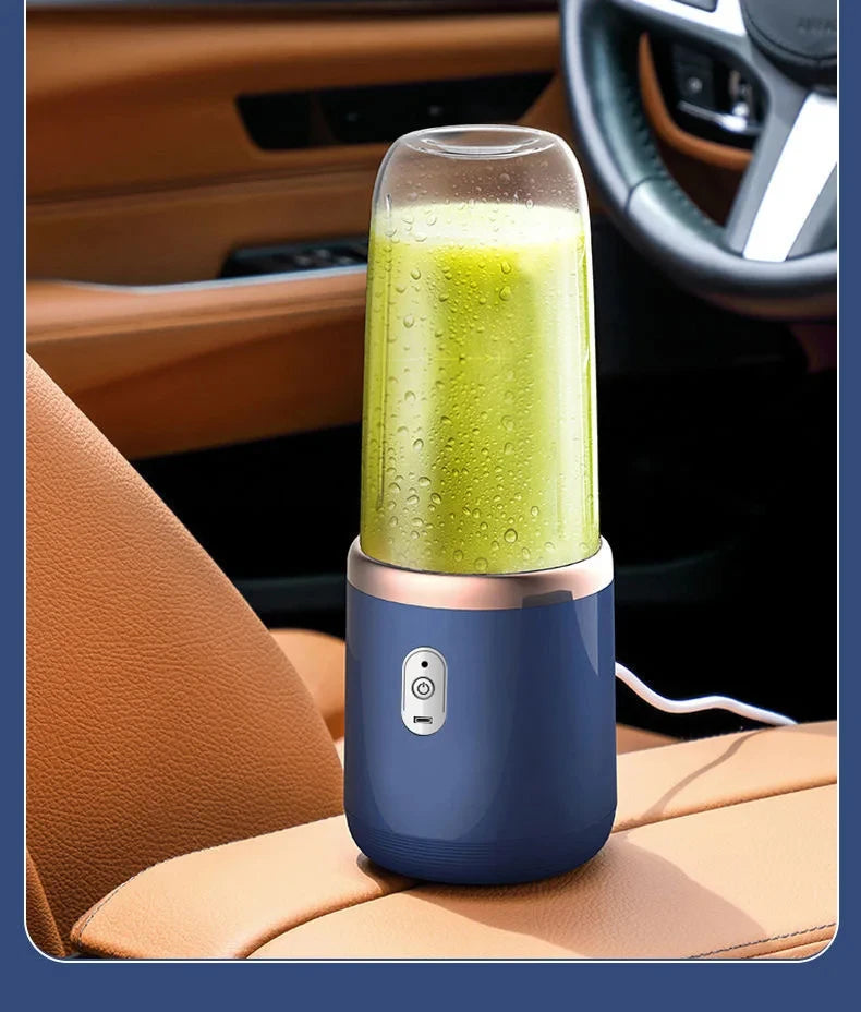 "Portable Electric Fruit Juicer - Double Cup USB Rechargeable Blender for Home Use"